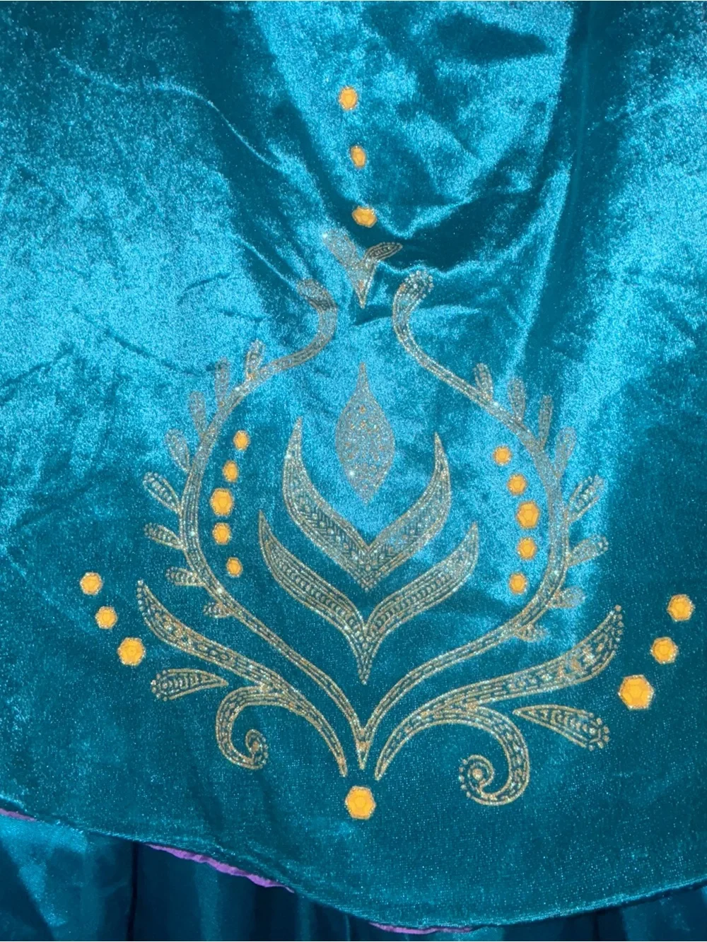 Disney's Queen Anna Frozen in Teal, Black & Purple Princess Dress Up Girls S